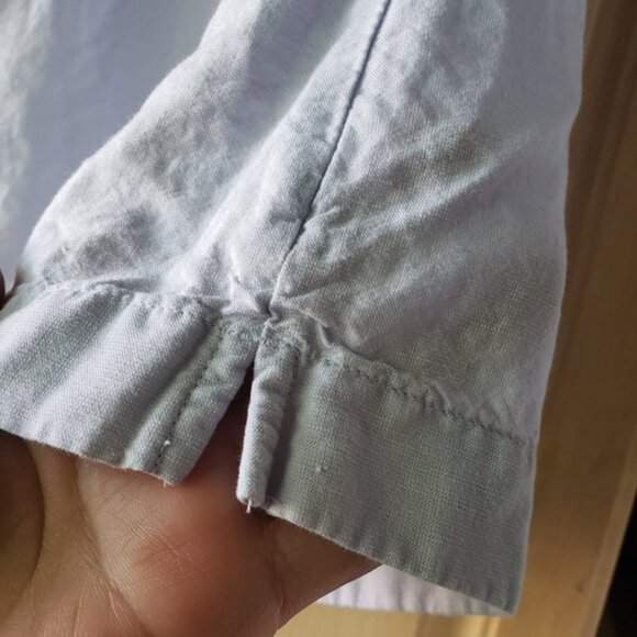 Uniqlo Light Blue Blouse Linen Blend - Picture 7 of 8